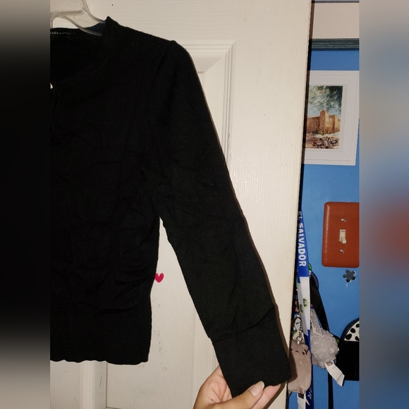 5 for $20 | White House Black Market 3/4 Sleeve Crewneck Snap Button Up Cardigan - Picture 7 of 11